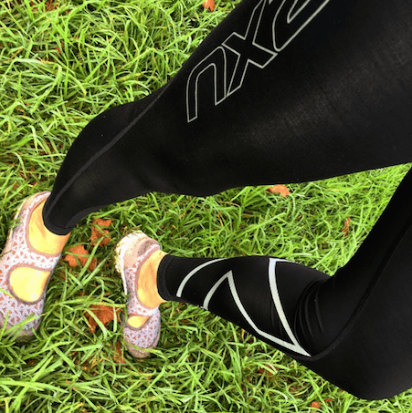 sigourney rocking her 2XU COMPRESSION TIGHTS