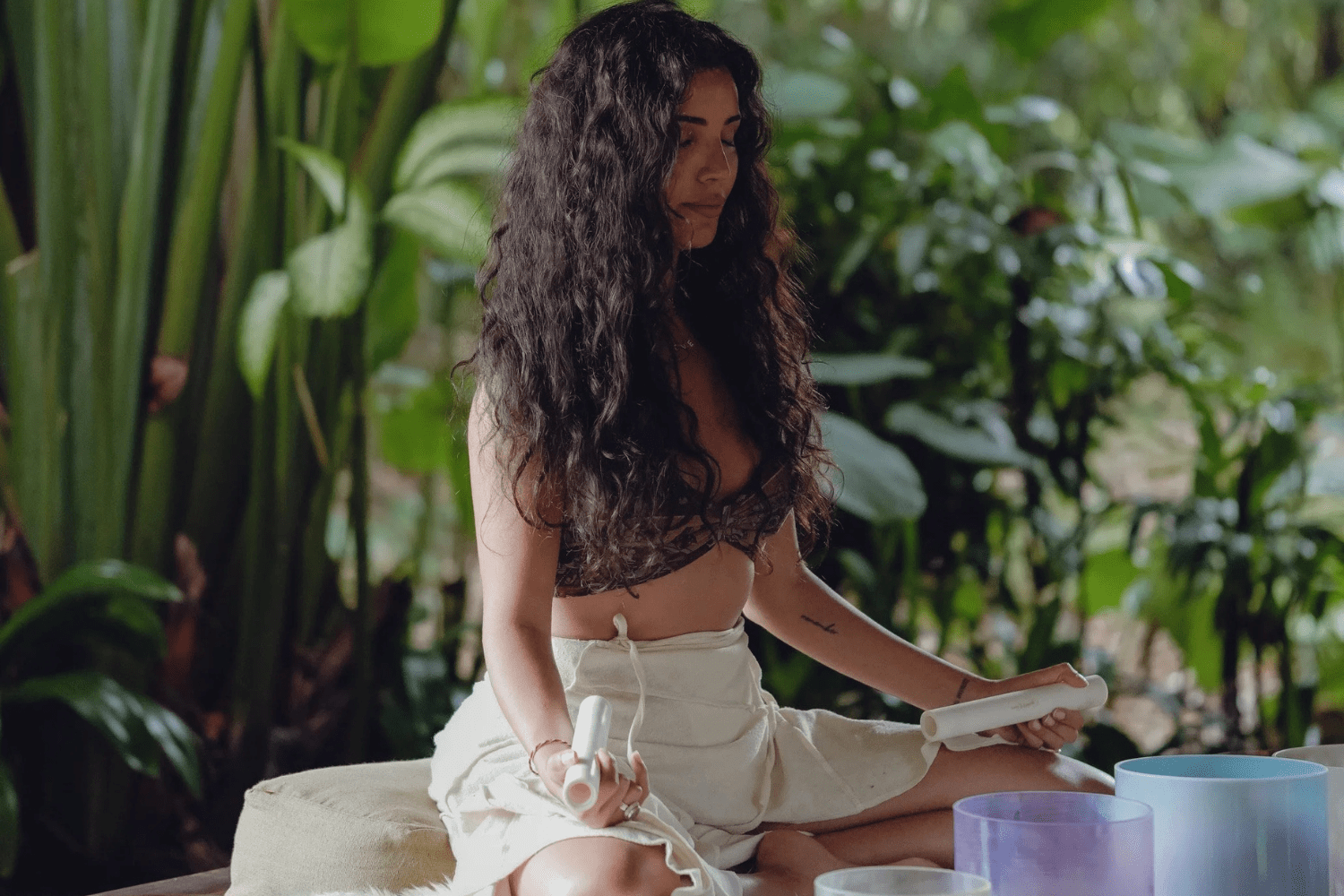woman meditating