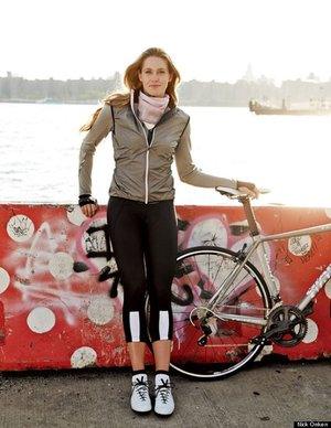 Cyclist using Charity Miles app to log miles for charity