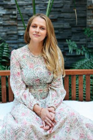 Teresa wears Zimmermann's Honour High Neck Dress