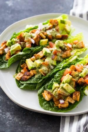 Chicken lettuce wrap tacos low carb keto 4