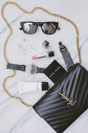  yes to ysl; bobbi brown, chanel, christian dior, grown and golden accoutrements 