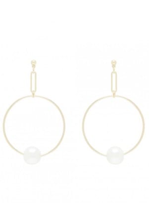  Georgina Geo Pearl Hoop Earrings 