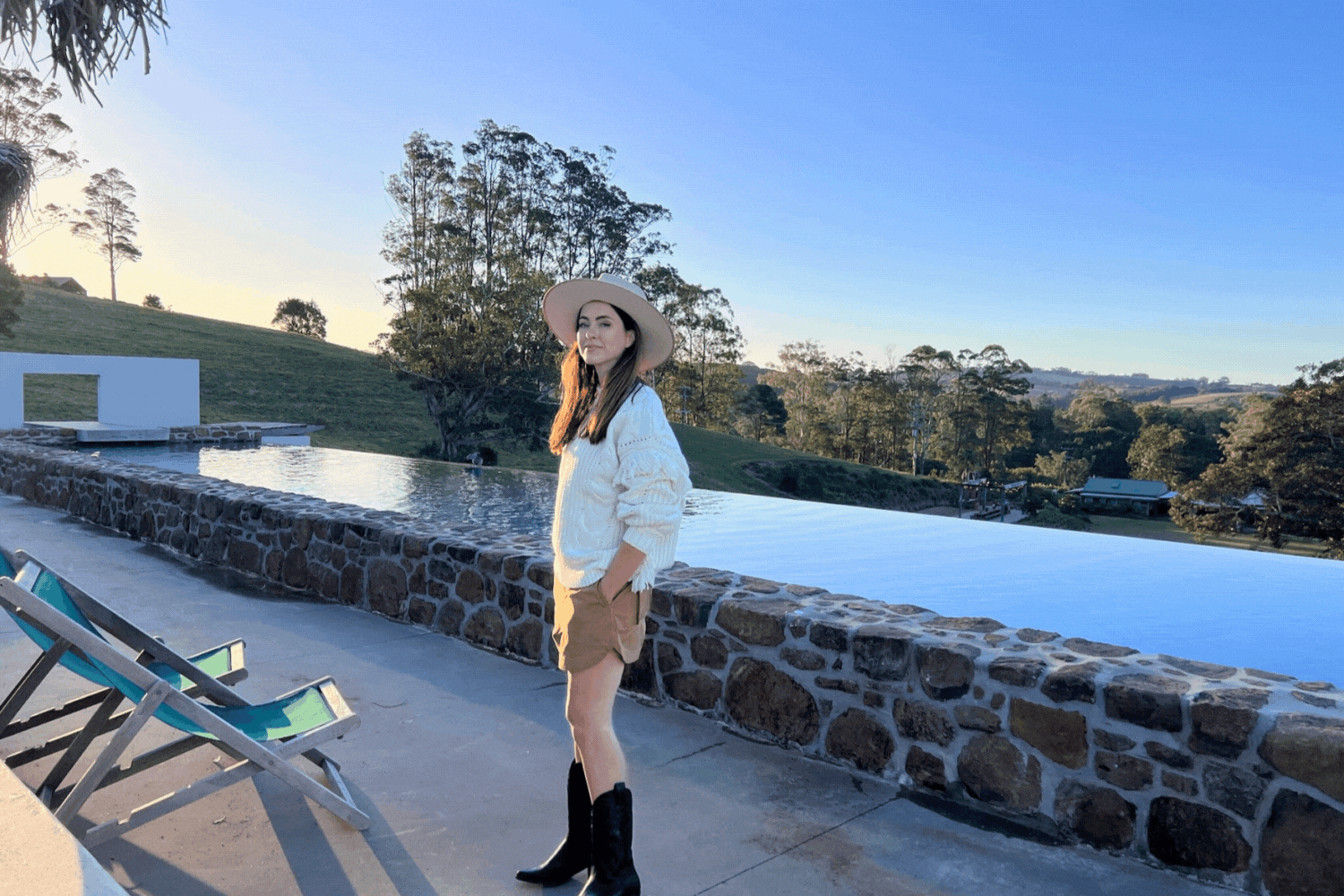 WOMAN BY POOL