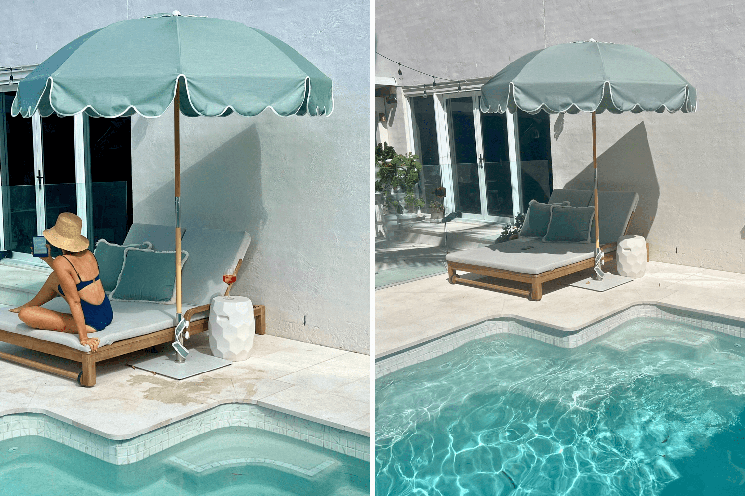 Pool Trends with Sigourney by her pool