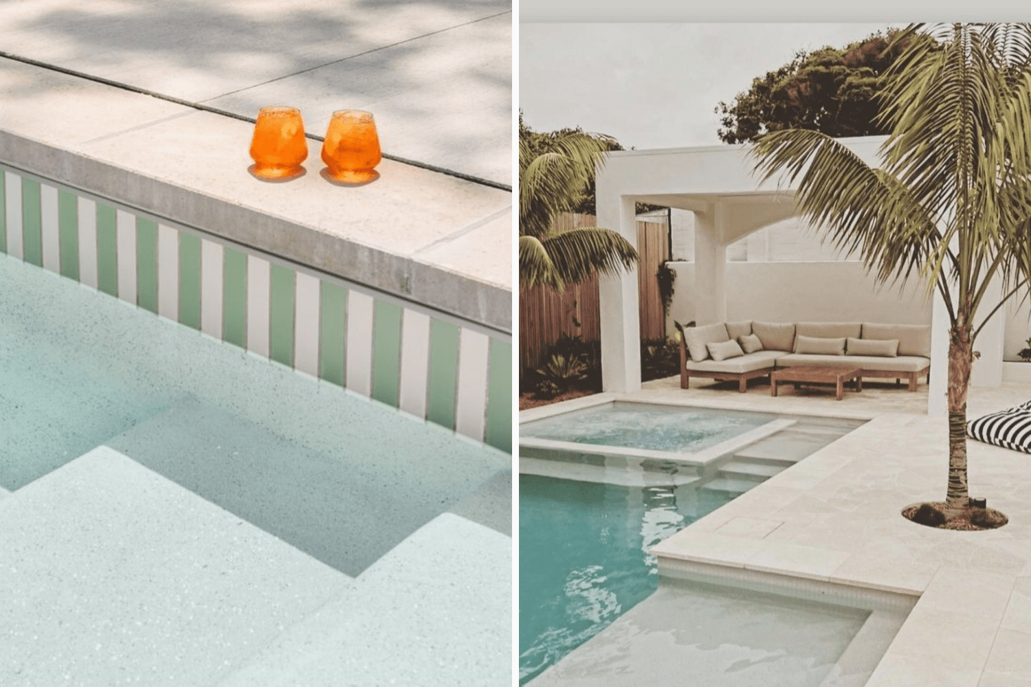 Pool Trends with Palm Tree and Drink