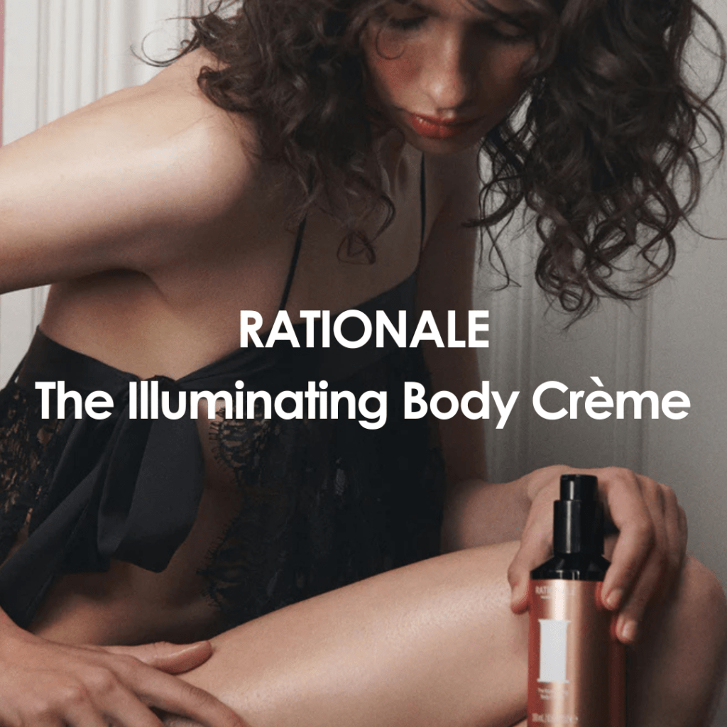 rationale body lotion on model