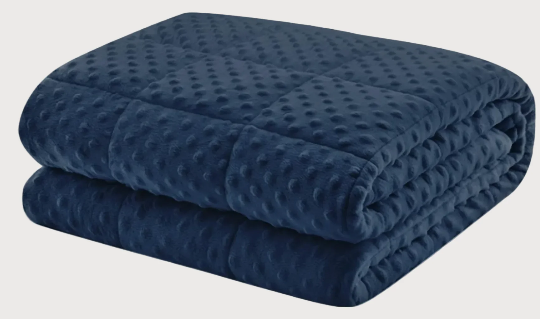 close‑up of the weighted blanket fabric showing stitching and weight distribution