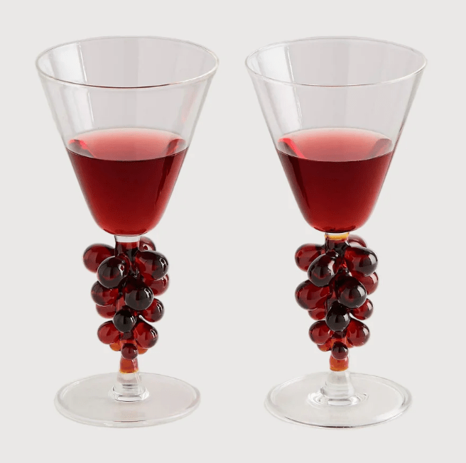 Maison Balzac 2 Bordeaux Wine Glasses Clear & Amber Beauticate Autumn edit pick