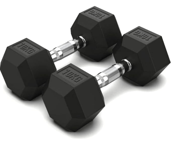 Rubber Hex Dumbbell Set