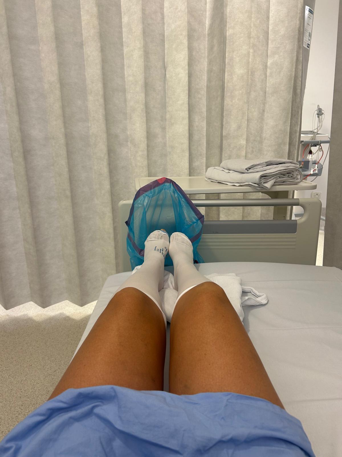 Woman preparing for a medical procedure
