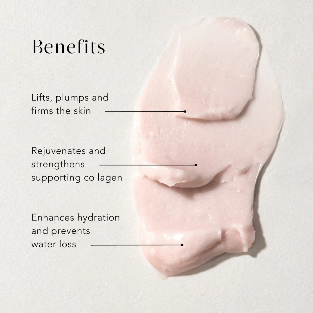 Mukti Queen of the Night Cream jar, creamy texture on fingertip