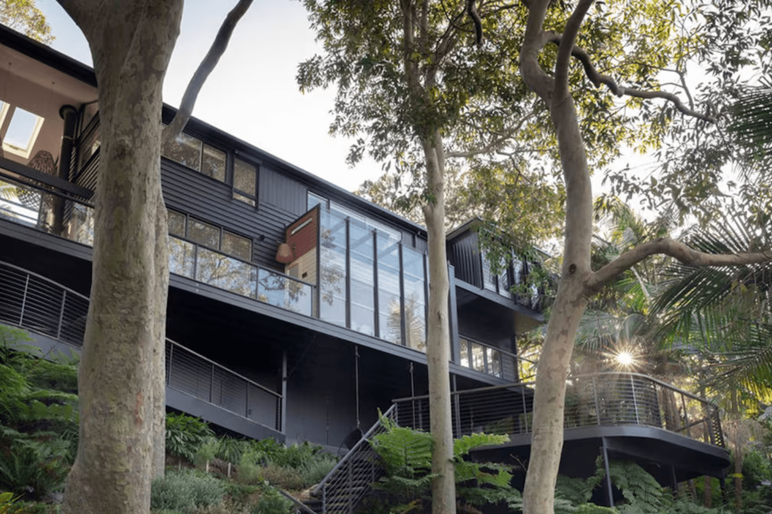 Crane Lodge Pittwater sustainable luxury accommodation surrounded by bushland